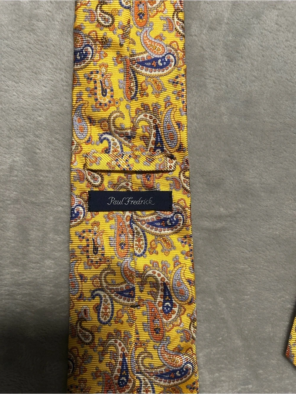 Paul Fredrick Paisley Neck Tie Silk Yellow